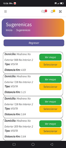 Android application D2D Visitador screenshort