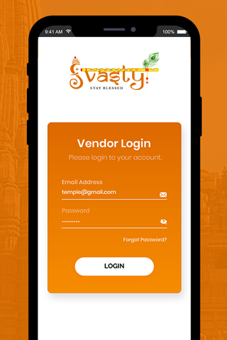 Svasty Vendor app for temples Screen 2