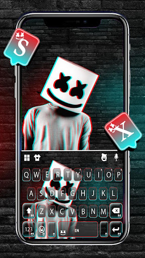 Android application Glitch Cool DJ Keyboard Theme screenshort