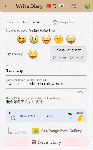 Multi Language Diary Multilingual Diary