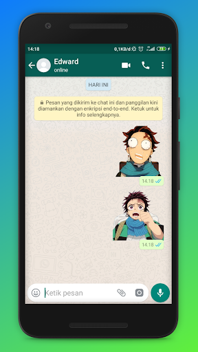 Android application Cute Anime wastickers screenshort