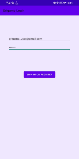 Android application Origamo screenshort