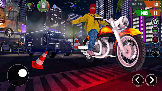警察のバイク追跡ゲーム
