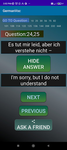 Android application German Vocabulary Flash Cards screenshort