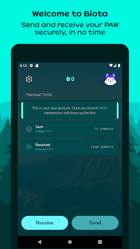 Android application Biota - Paw Wallet screenshort
