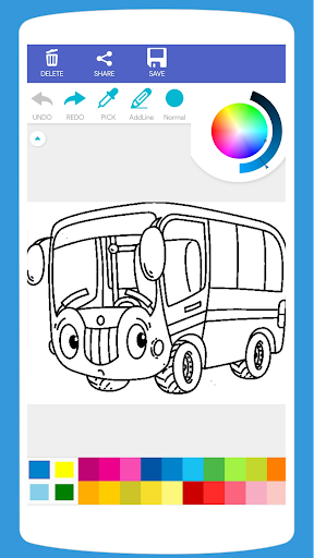 Android application Cute Bus Coloring Book screenshort