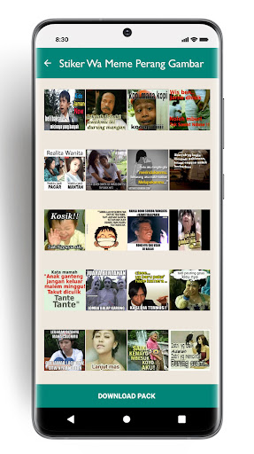 Android application Stiker Wa Meme Perang Gambar screenshort