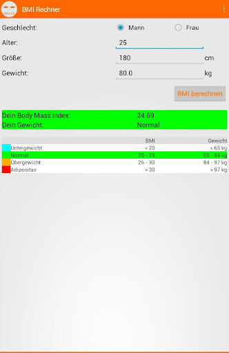 BMI Calculator Screen 3