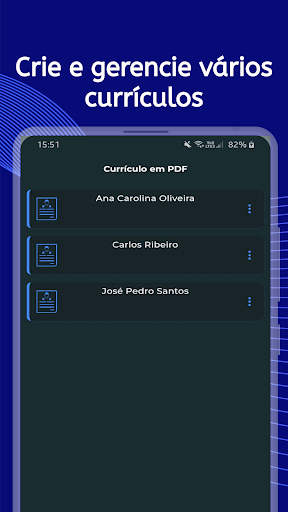 Android application Currículo Fácil e Rápido screenshort