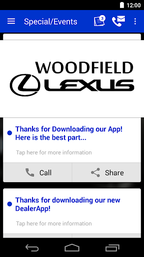 Woodfield Lexus DealerApp Screen 3