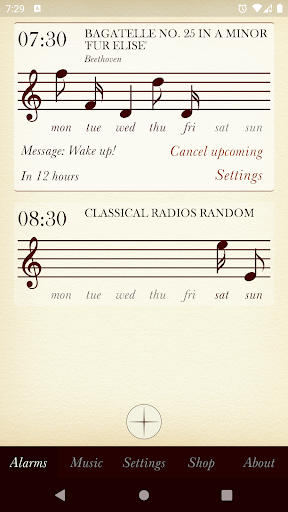 Android application Classical Music Alarm Clock screenshort
