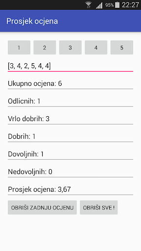 Prosjek Ocjena Kalkulator Screen 2
