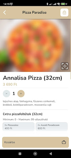 Android application Pizza Paradise screenshort