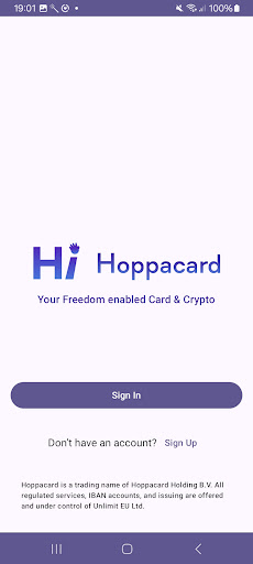 Android application Hoppacard screenshort