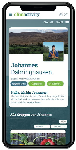 Android application Climactivity Soziales Netzwerk screenshort
