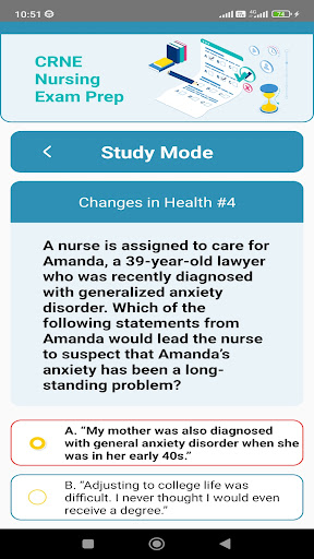 CRNE Nursing Exam Prep Screen 3