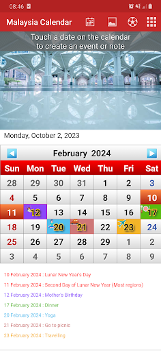 Android application Malaysia Calendar 2024 screenshort