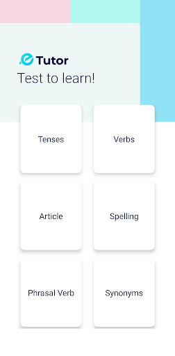 Android application eTutor - Test to learn english screenshort
