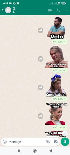 Android application Stickers casa de los famosos screenshort