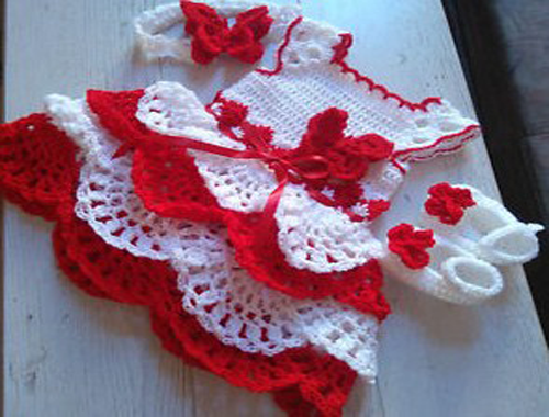 vestido del bebé del ganchillo