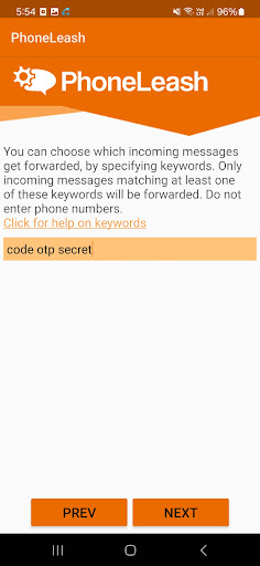Forward SMS, MMS, RCS & WAP Screen 3