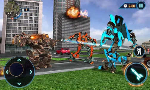 US Police Car Robot Fight Game