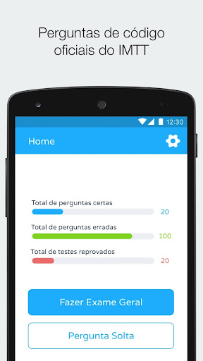 Android application Piloto - Exame Código Estrada screenshort