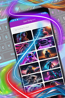 Neon Astronaut Galaxy Keyboardのおすすめ画像3
