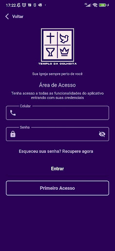 Android application TEMPLO DA COLHEITA screenshort
