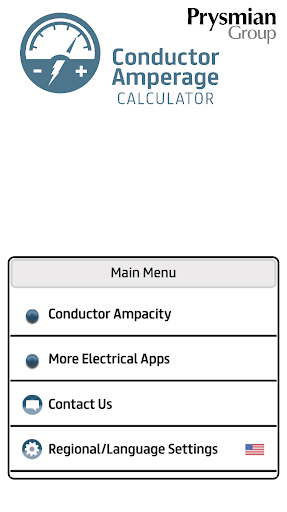 Android application Prysmian Group Conductor Amps screenshort
