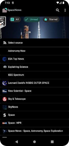 SpaceNews Screen 2