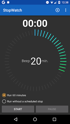Android application StopWatch screenshort