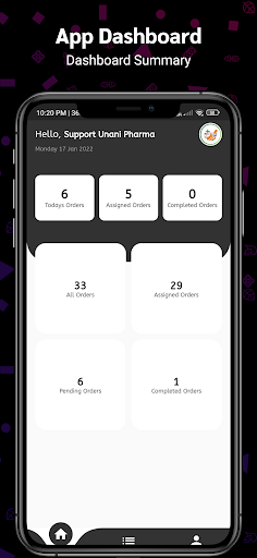 Unani Pharma -Delivery Manager Screen 2