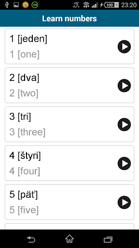 Screenshot of Learn Slovak - 50 languages
