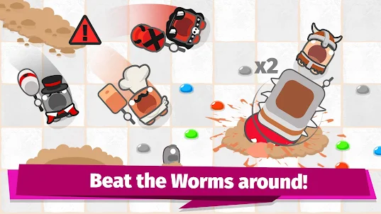 Smashers.io Foes in Worms Land