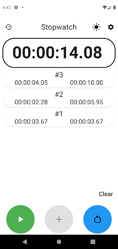 Android application Stopwatch Plus screenshort