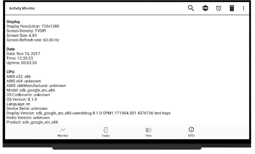 Activity Monitor: cpu, battery Screenshot