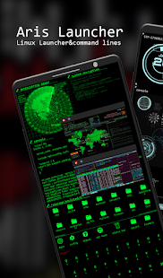 Aris Launcher, Hacker Style UI Screenshot