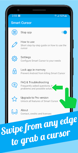 Screenshot of Smart Cursor: One-handed mode