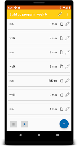 Android application Intervalo screenshort