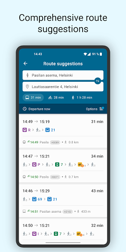 Nysse - Journey planner Screen 2