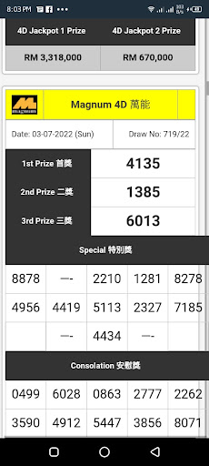 Magnum 4d Result Today Screen 2