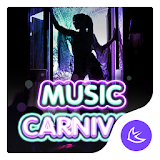 Night music carnival theme icon
