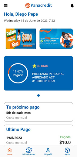 Android application Panacredit screenshort