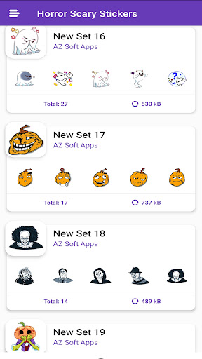 Android application Horror stickers for WhatsApp screenshort