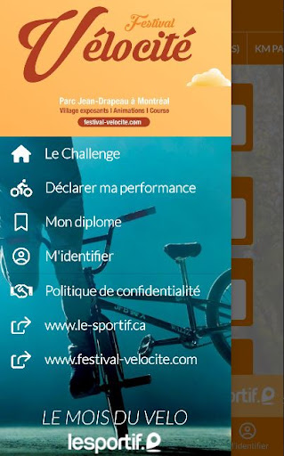 Android application Le Mois du Vélo - Vélocité screenshort