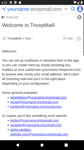 Android application TricepMail screenshort