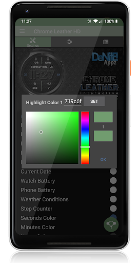 Chrome Leather HD Watch Face