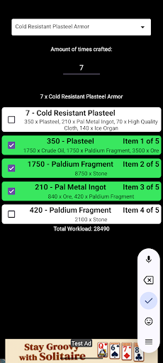 Pal Crafting Calculator