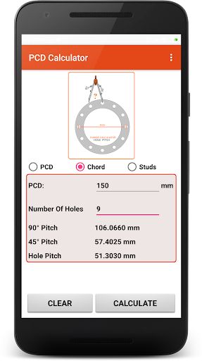 PCD Calculator Screen 2